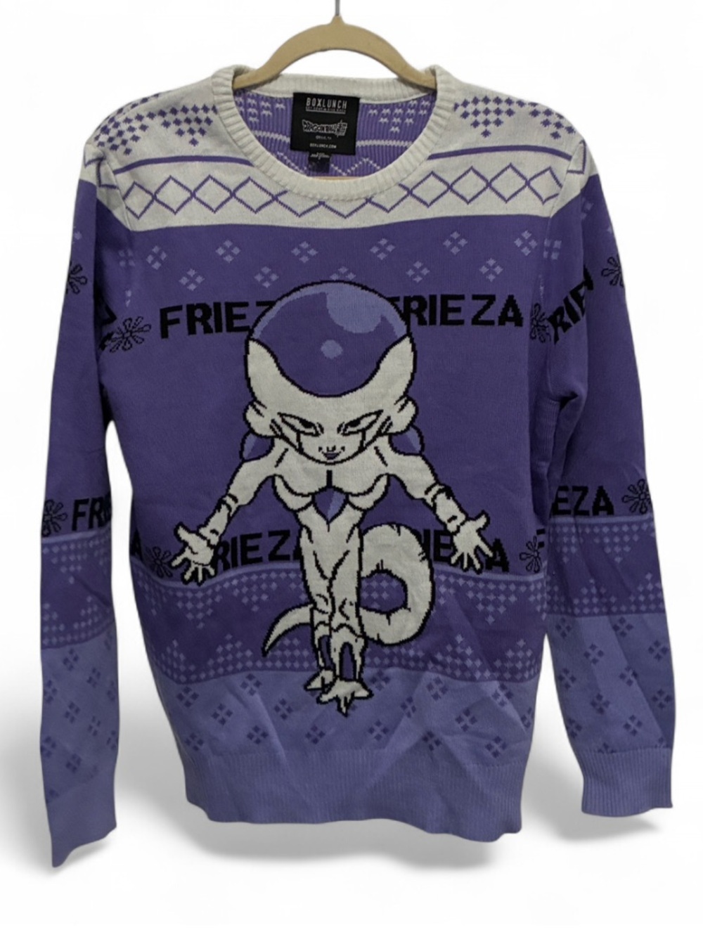 Box Lunch Dragonball Z Frieza Graphic Knit Sweater - Purple